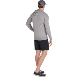 NRS Men's Breaker Rashguard Hoodie in Titanium model back