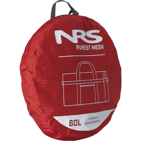 NRS Purest Mesh Duffel Bag in Salsa in 60L storage bag