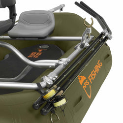 NRS Raft Fishing Rod Holder installed on a raft frame