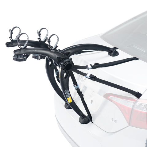 Saris Bones 2 Bike Trunk Rack installed on a car angle