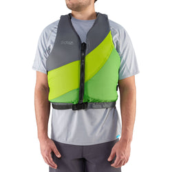 NRS Crew Universal Lifejacket (PFD) in Green/Gray model front