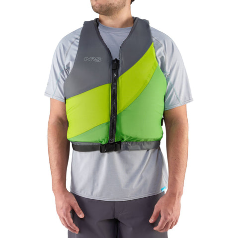 NRS Crew Universal Lifejacket (PFD) in Green/Gray model front