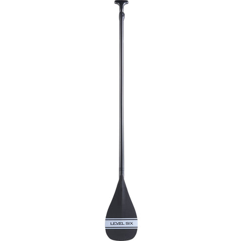 Level 6 1-Piece Carbon SUP Paddle with Teardrop Blade in Matte Silver full back