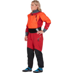 NRS Women's Axiom GORE-TEX Pro Dry Suit in Poppy/Vino model front