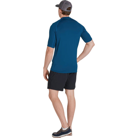 NRS Men's Rashguard Short Sleeve Shirt in Poseidon model back