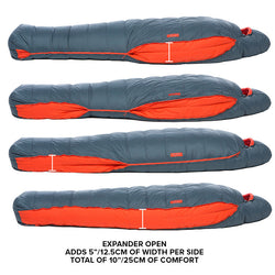 Big Agnes Torchlight 20 Degree Down Sleeping Bag in Slate/Orange side zipper