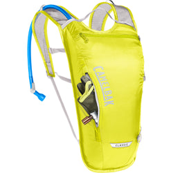 Camelbak Classic Light 70 oz. Hydration Backpack in Safety Yellow/Silver side pocket