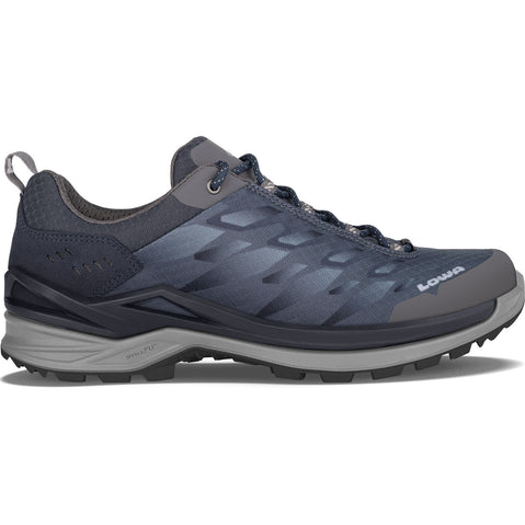Lowa Men's Ferrox GTX Lo Hiking Boots in Navy/Smoke Blue side view