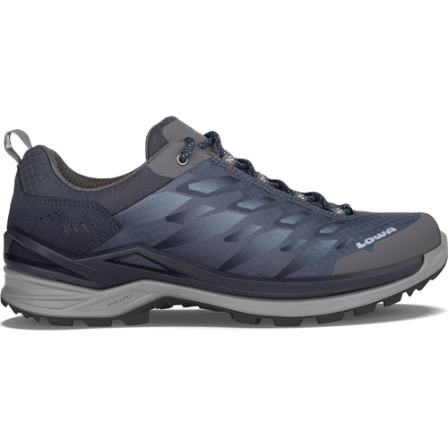 Lowa Men's Ferrox GTX Lo Hiking Boots in Navy/Smoke Blue side view