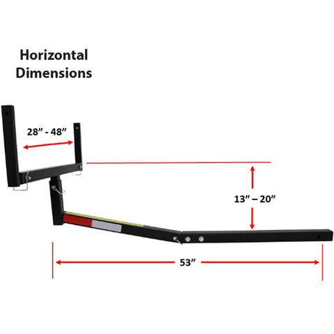 Malone Axis Truck Bed Load Extender horizontal dimensions