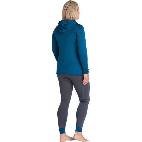 NRS Women's Expedition Weight Hoodie in Poseidon model back