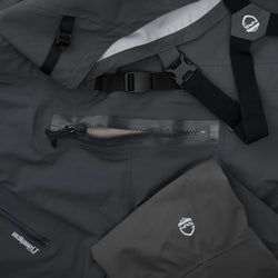 NRS Sidewinder Dry Bibs in Dark Shadow model detail