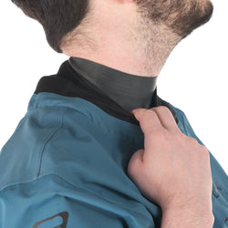 Level Six Vega Short Sleeve Dry Top in Crater Blue neck closure