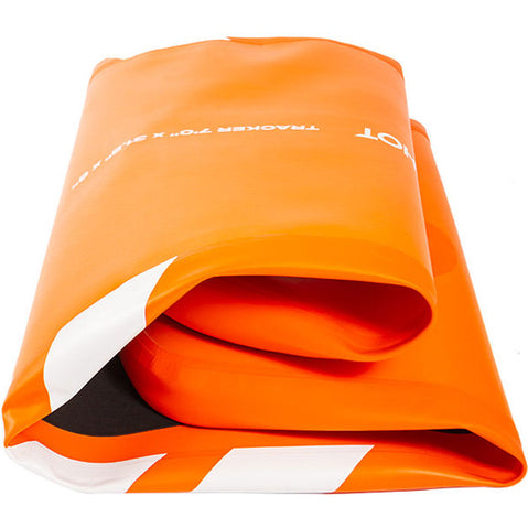 Slingshot Tracker 7' Inflatable SUP Board w/ SUPWinder in Orange folded