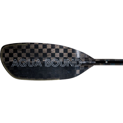Aqua-Bound Aerial Minor Carbon Versa-Lok Straight Shaft 4-Piece Kayak Paddle left balde frontside