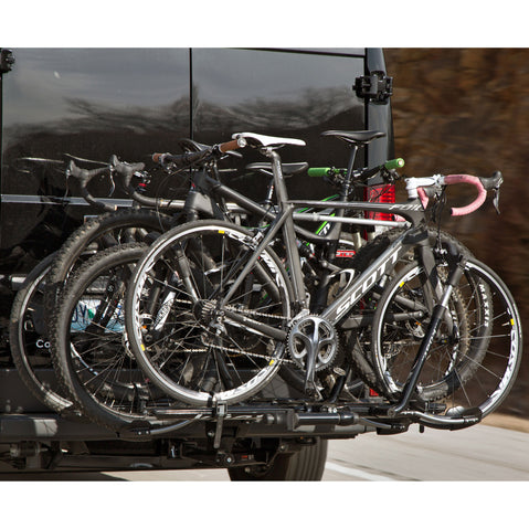 Kuat NV 2.0 & NV 2.0 Add-On Hitch Bike Rack Package in Black Metallic attach with car