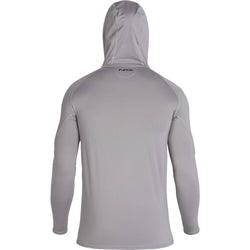 NRS Men's Breaker Rashguard Hoodie in Titanium back