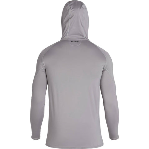 NRS Men's Breaker Rashguard Hoodie in Titanium back