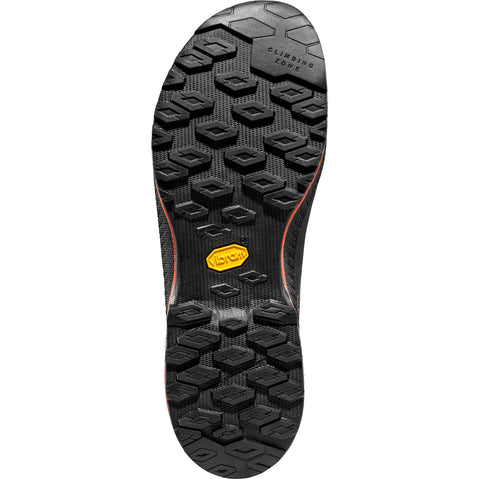 La Sportiva Men's TX4 Evo Approach Shoes in Carbon/Cherry Tomato sole