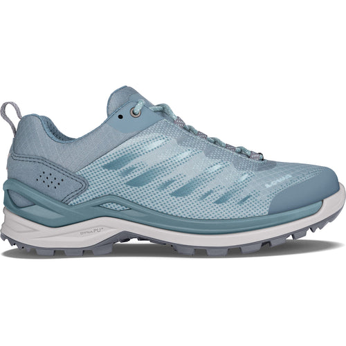 Lowa Women's Ferrox GTX Lo Hiking Boots in Smoke Blue/Ice Blue side view