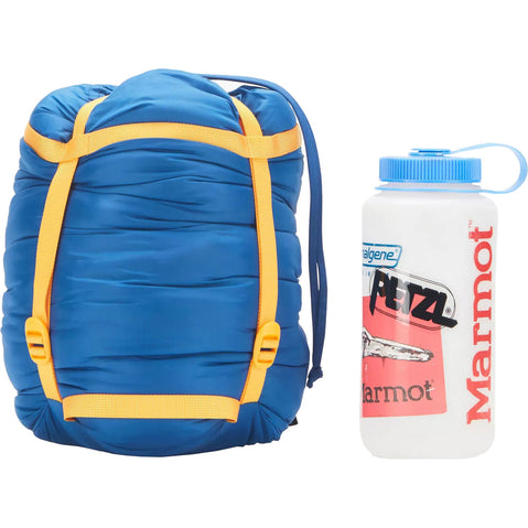 Marmot Kid's Trestles Elite Eco 30 Degree Synthetic Sleeping Bag in Solar/Red Sun stuff sack