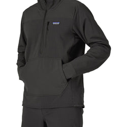 Patagonia Men's R2 TechFace Pullover in Black model pocket
