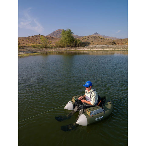 Outcast Fish Cat 4 LCS Float Tube in Gray lifestyle