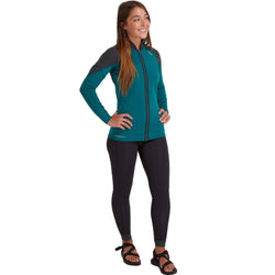 NRS Women's HydroSkin 0.5 Pants in Black/Graphite model front