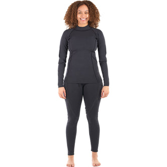 Level Six Women's Sombrio Long Sleeve Neoprene Shirt in Black Heather front