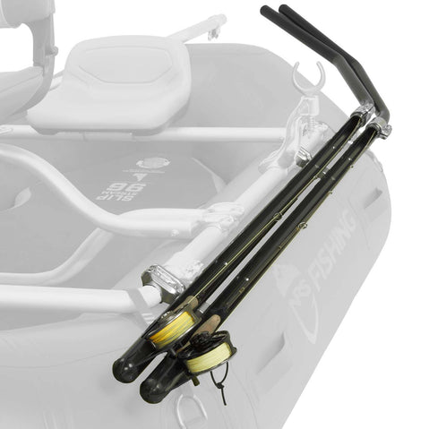 NRS Raft Fishing Rod Holder mounted on a raft