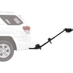 Yakima HangTight 4 Bike Vertical Hitch Rack installed on a car side