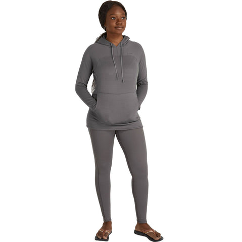 NRS Women's Lightweight Hoodie in Smoke model front