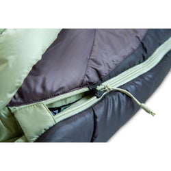 Nemo Women's Forte Endless Promise 35 Synthetic Sleeping Bag in Plum Gray/Celadon Green zipper