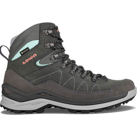 Lowa Women's Toro Pro GTX Mid Hiking Boots in Graphite/Jade side
