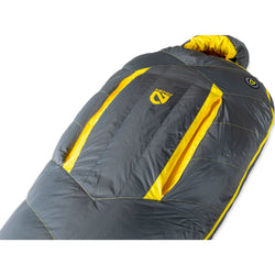Nemo Sonic 0 Degree Down Sleeping Bag in Goodnight Gray/Goldfinch angle