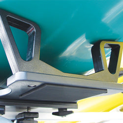 Malone Stinger Kayak Roof Rack Load Assistant installed on a car bottom