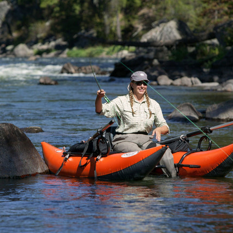 Outcast Fish Cat Streamer XL IR Pontoon Boat in Orange fishing