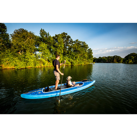 Advanced Elements AirVolution 2 Inflatable Kayak in Blue/Gray in use side view