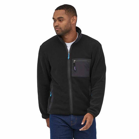 `Patagonia Men's Synchilla Jacket in Black model view front