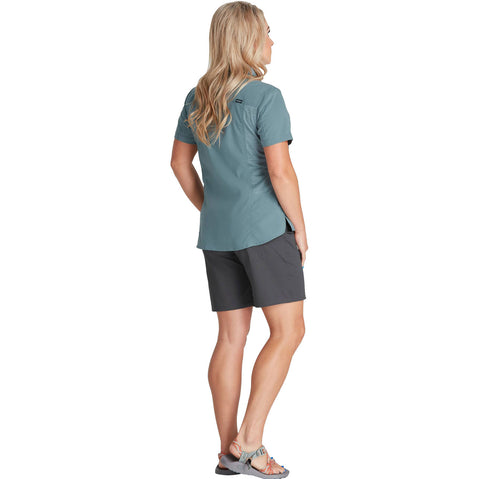 NRS Women's Guide Short Sleeve Shirt in Lead model back