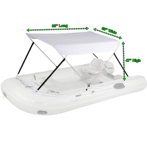 Sea Eagle FishSkiff 16 Inflatable Fishing Boat 2-Person Swivel Seat Canopy Package angle