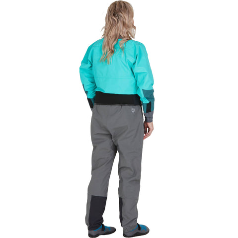 NRS Women's Rev GORE-TEX Pro Dry Top in Mediterranea/Aqua model back