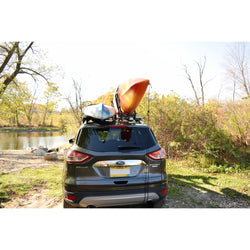 Malone FoldAway-J Kayak Carrier with kayak lifestyle
