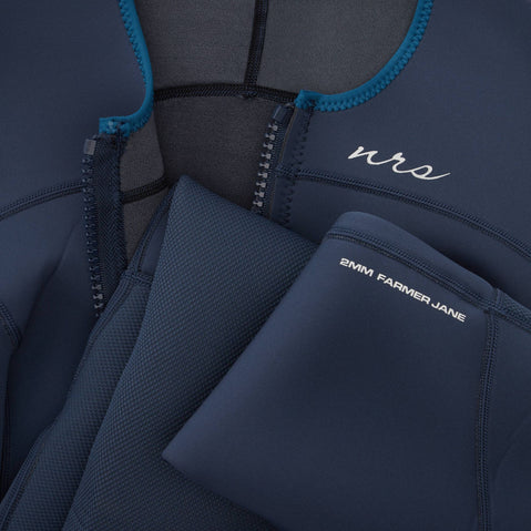 NRS Women's 2.0 Farmer Jane Wetsuit in Slate model detail