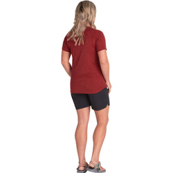 NRS Women's Silkweight Short Sleeve Shirt in Vino model back