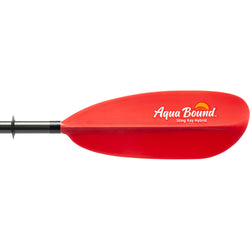 Aqua-Bound Sting Ray Hybrid Posi-Lok 2-Piece Kayak Paddle in Sunset Red side face blade