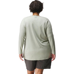 NRS Women's Silkweight Long-Sleeve Shirt in Desert Sage model front