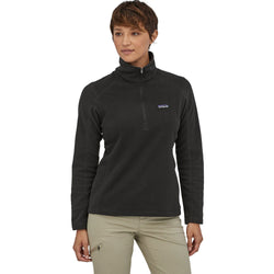 Patagonia Women's Micro D 1/4 Zip Top model in Black front view