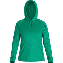 NRS Women's Silkweight Hoodie in Jade front
