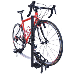 Malone Pilot TC/ST Tray Style Bike Roof Rack attached with bike angle